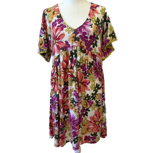 Uncle Frank Women's Babyboll Dress Size S Boho Floral Y2K USA Made Phoebe Buffay